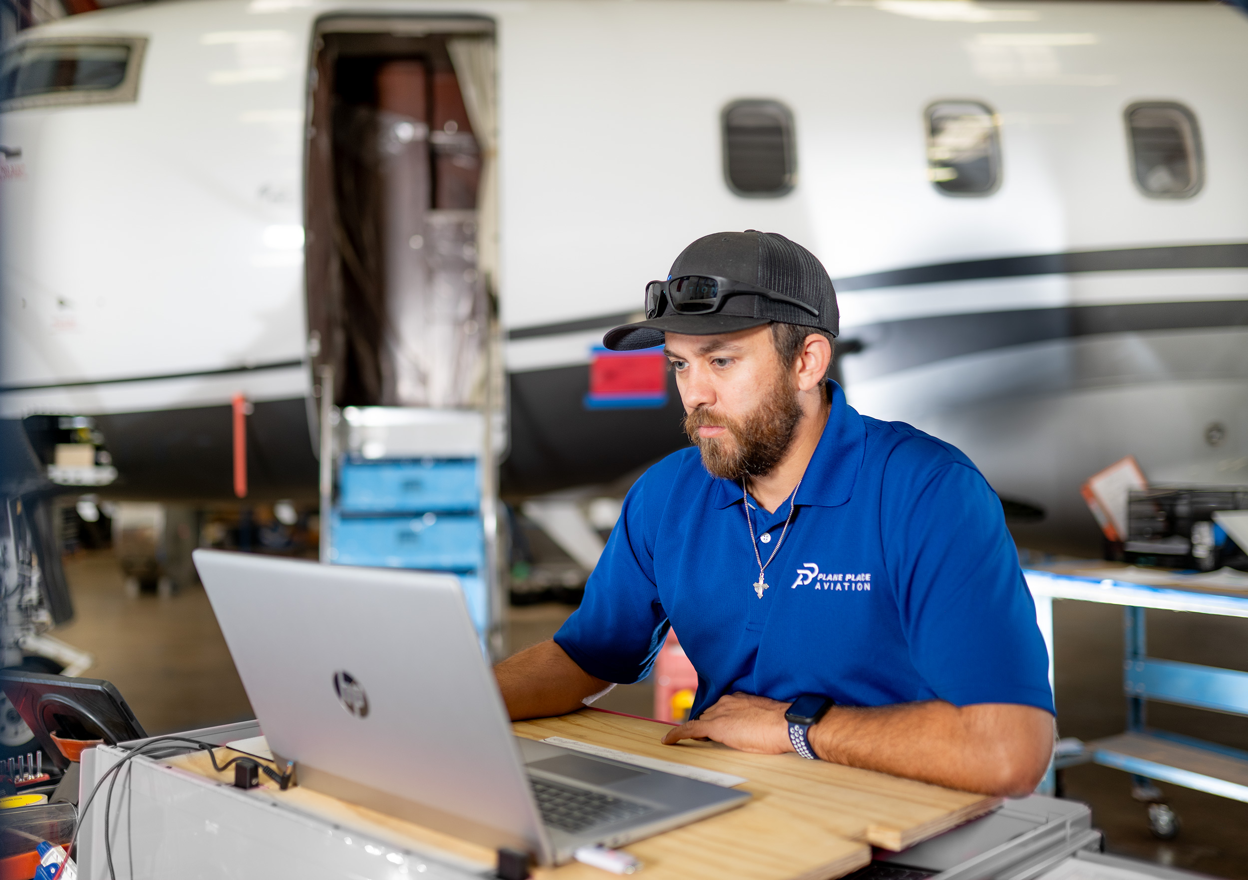 Challenger Lead Dalton Friesenhahn at workstation
